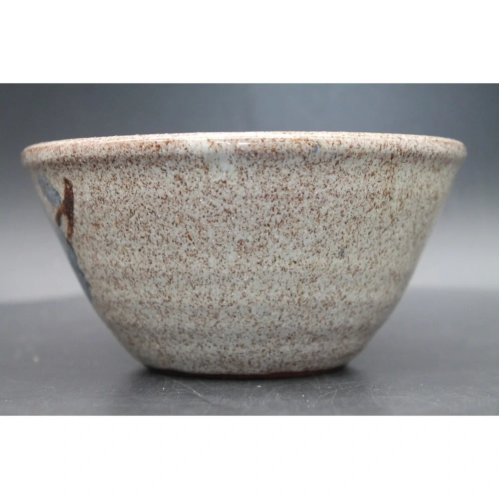 Old Time Pottery Winthrop WA 1988 Studio Stoneware Bowl Blue Floral 5.375in